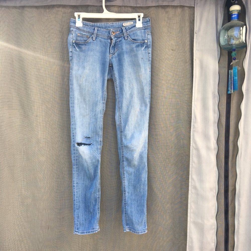 Blue distressed jeans